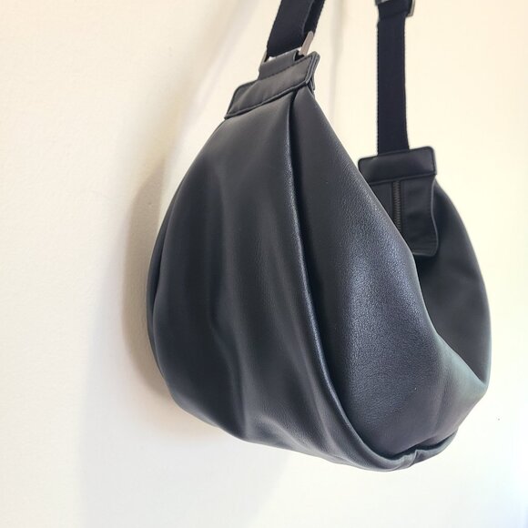 Carla Rockmore Hobo Bag Black Handbag Purse Vegan Leather - Picture 4 of 12